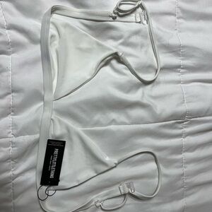 PrettyLittleThing Classic White Bikini Top